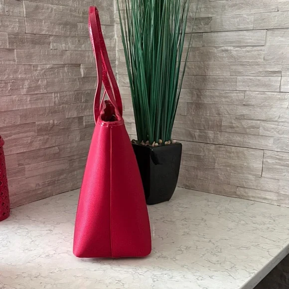 Joy Mangano Cherry Red Tote with Logo Accent - Picture 3 of 10